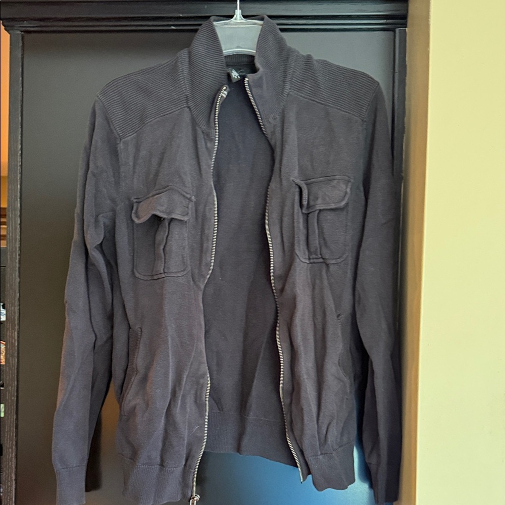 Gray Kenneth Cole Zip-Up Jacket M